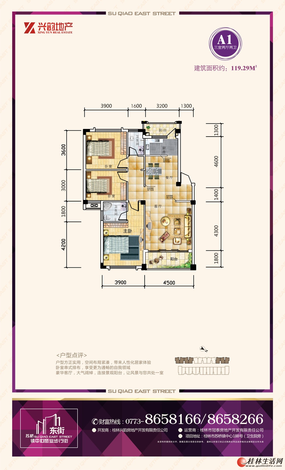 A1 三室两厅两卫 119.29㎡