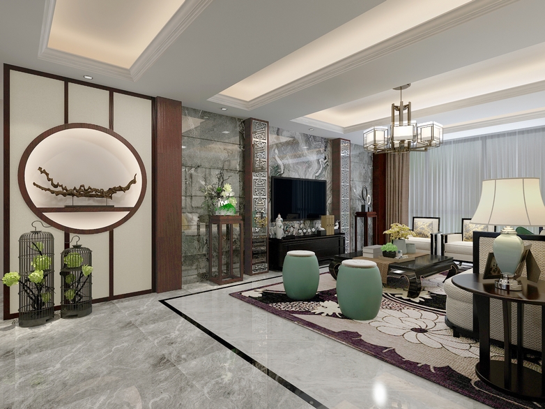 杰特装饰/彰泰睿城复式楼&新中式