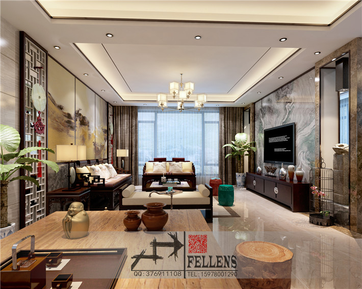 龙图装饰&清秀花园别墅&中式