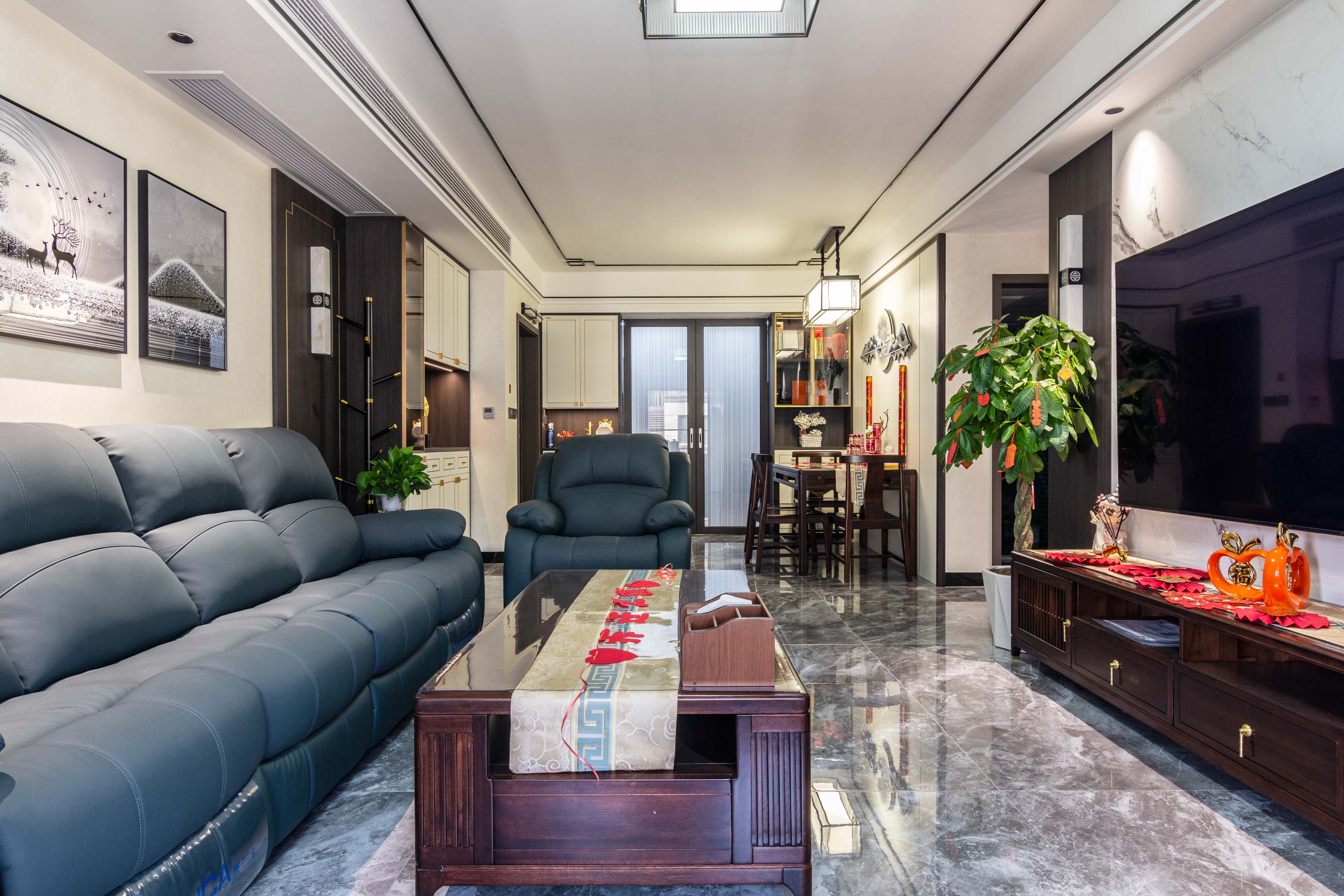 漓江锦府107平 新中式风格  实景